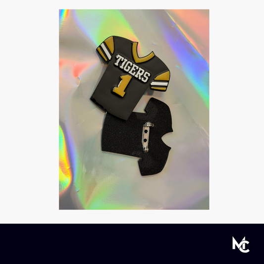 Tigers #1 Jersey Pin | Grambling State University | HBCU Pride | 3D Printed Lapel Pin