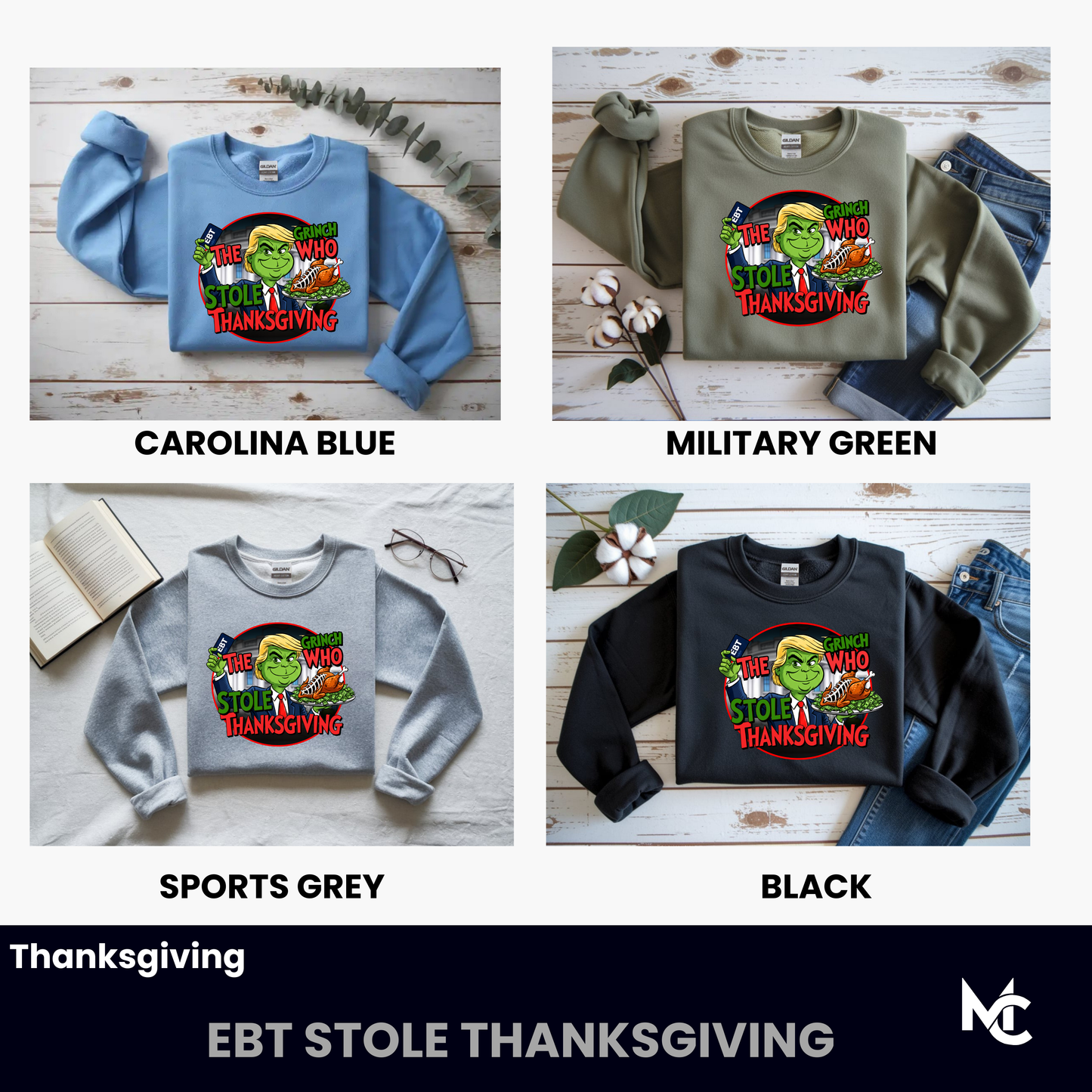 The Grinch Who Stole Thanksgiving Sweatshirt | Funny Holiday  T-Shirt or Crewneck
