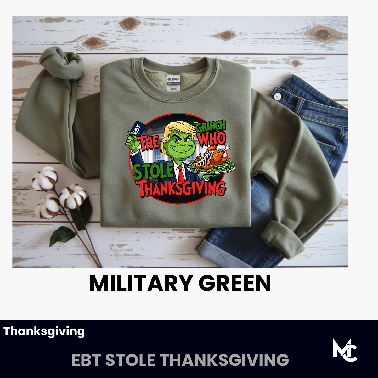 The Grinch Who Stole Thanksgiving Sweatshirt | Funny Holiday  T-Shirt or Crewneck